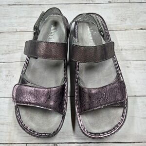 Alegria Sandals Women 41 Metallic Purple Verona Triple Strap Rocker Sole VER-228